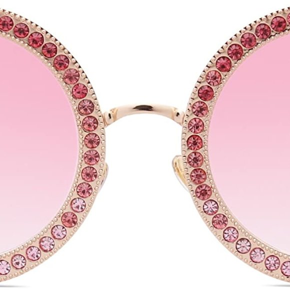 Shining Oversized Round Rhinestone Sunglasses
